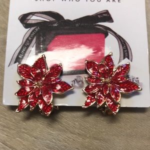Poinsettia earrings - clip